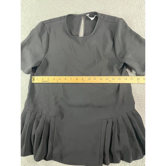 Zara Shirt Womens XS Black Flared Tunic Round Neck Business Casual Lightweight - Picture 6 of 10
